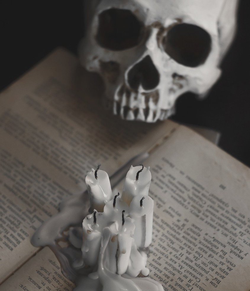 Creepy Book with Skull